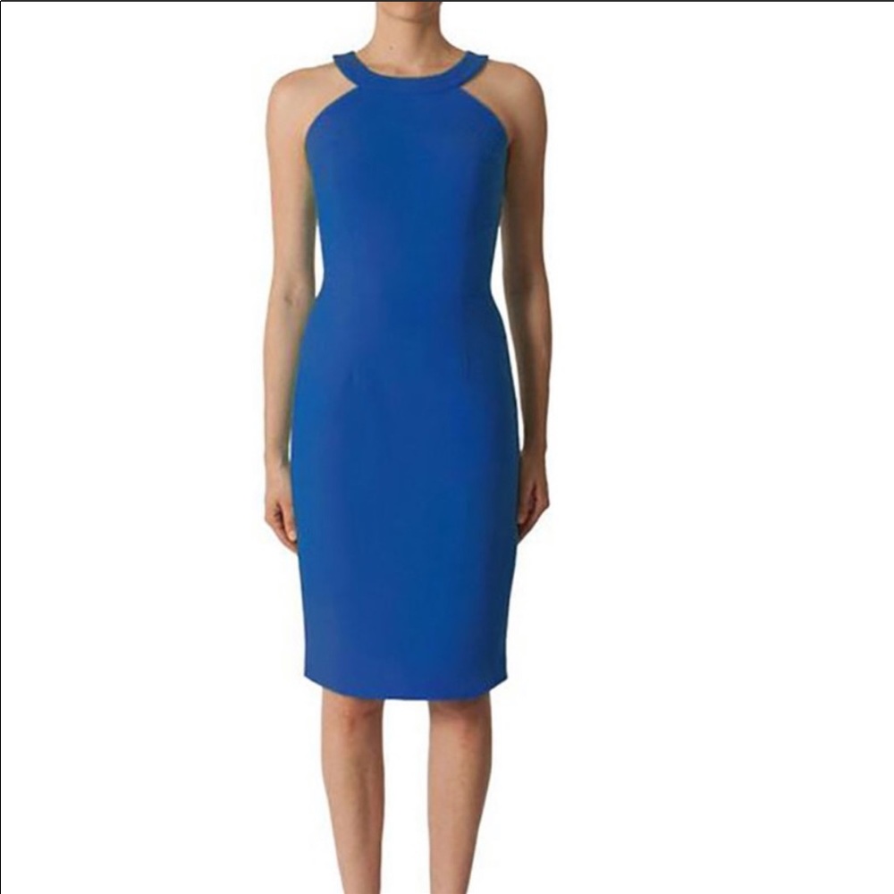 Black halo royal blue Marcelle sheath